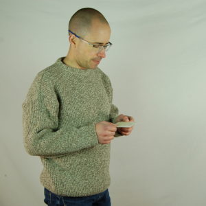 pull maille perlée col rond