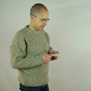 pull maille perlée col rond