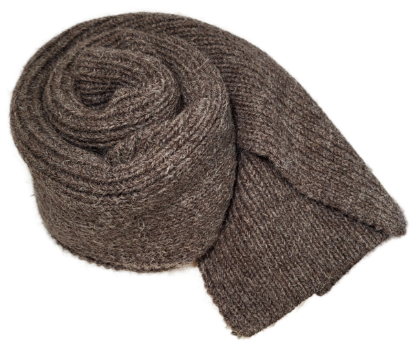 Écharpe en pure laine marron maille classique