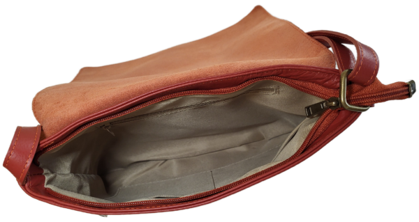 sac en cuir de vachette couleur gold vue intérieure