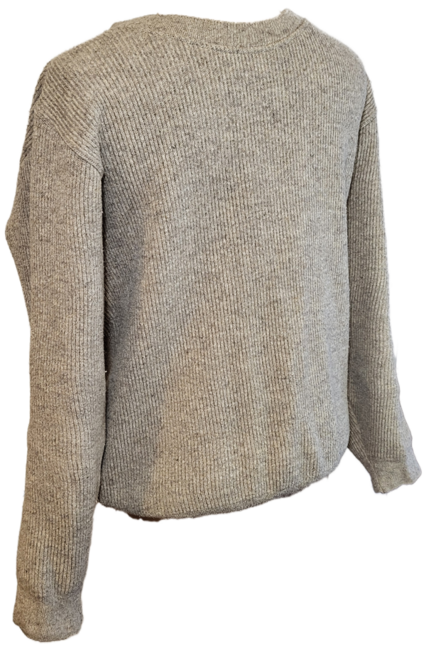 pull en pure laine vierge beige grisé
