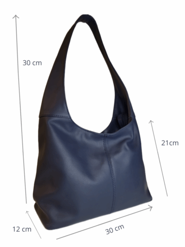 dimensions sac tout cuir bleu